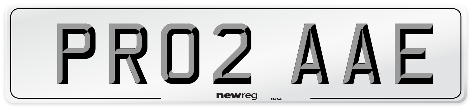 PR02 AAE Number Plate from New Reg